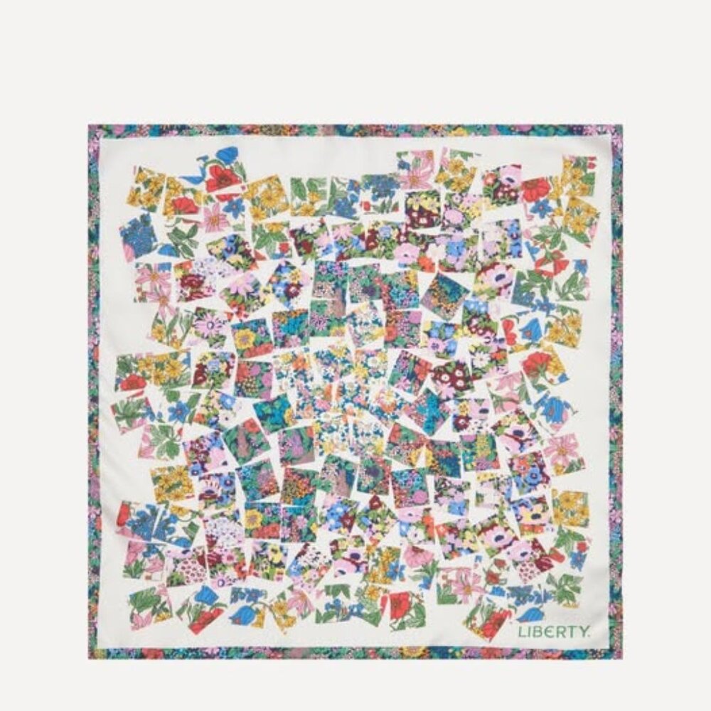Liberty of London silk scarf | Retold Patchwork 45x45 Silk Scarf